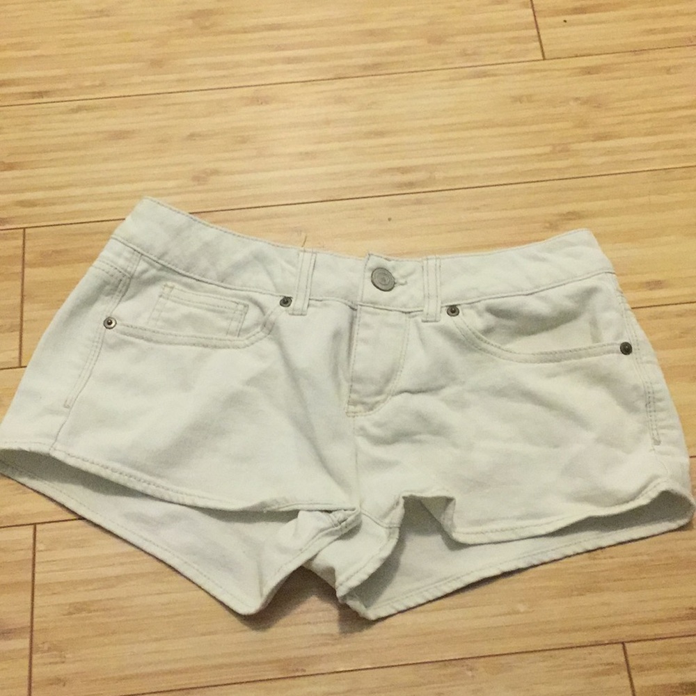 White jean shorts